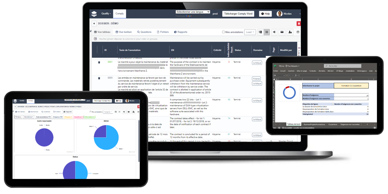 Comply : Identifiez facilement les exigences dans un document, analysez leur qualité et générez vos matrices de couverture et conformité plus vite et mieux​