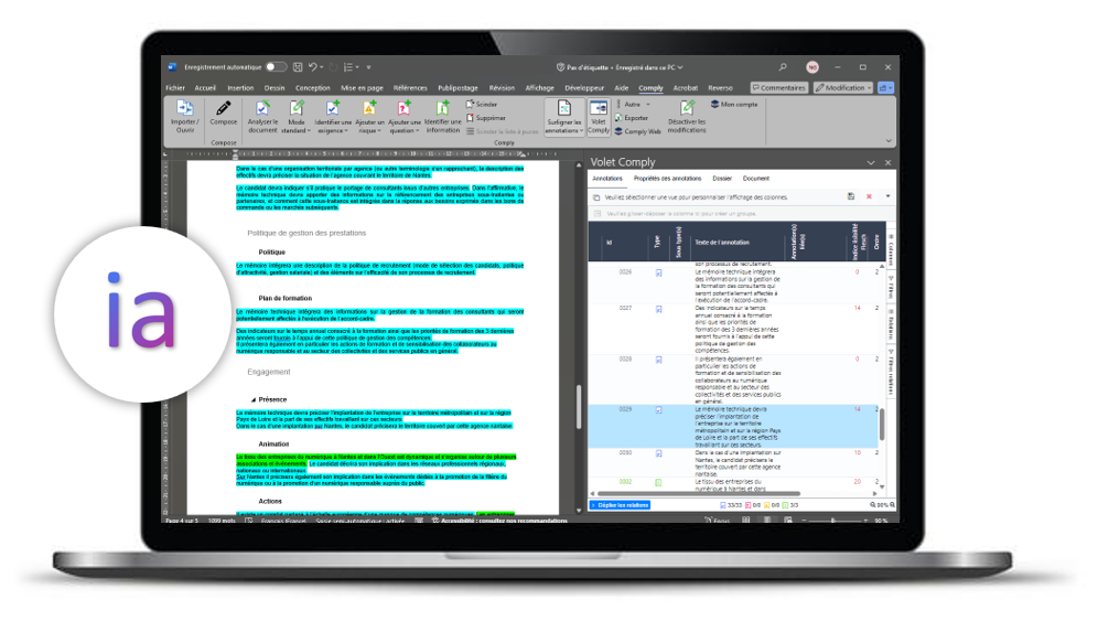 Comply : Identifiez facilement les exigences dans un document, analysez leur qualité et générez vos matrices de couverture et conformité plus vite et mieux​